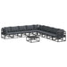 Set de canapele pentru grădină 10 pcs Negru 70 x 70 x 32 cm - WALTI WALTI