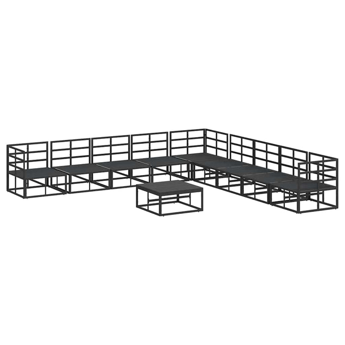 Set de canapele pentru grădină 10 pcs Negru 70 x 70 x 32 cm - WALTI WALTI