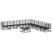 Set de canapele pentru grădină 10 pcs Negru 70 x 70 x 32 cm - WALTI WALTI