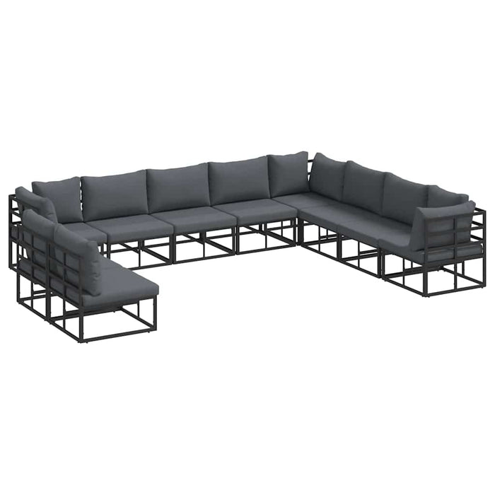 Set de canapele pentru grădină 10 pcs Negru 353 x 283 x 71 cm - WALTI WALTI