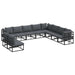 Set de canapele pentru grădină 10 pcs Negru 353 x 283 x 71 cm - WALTI WALTI
