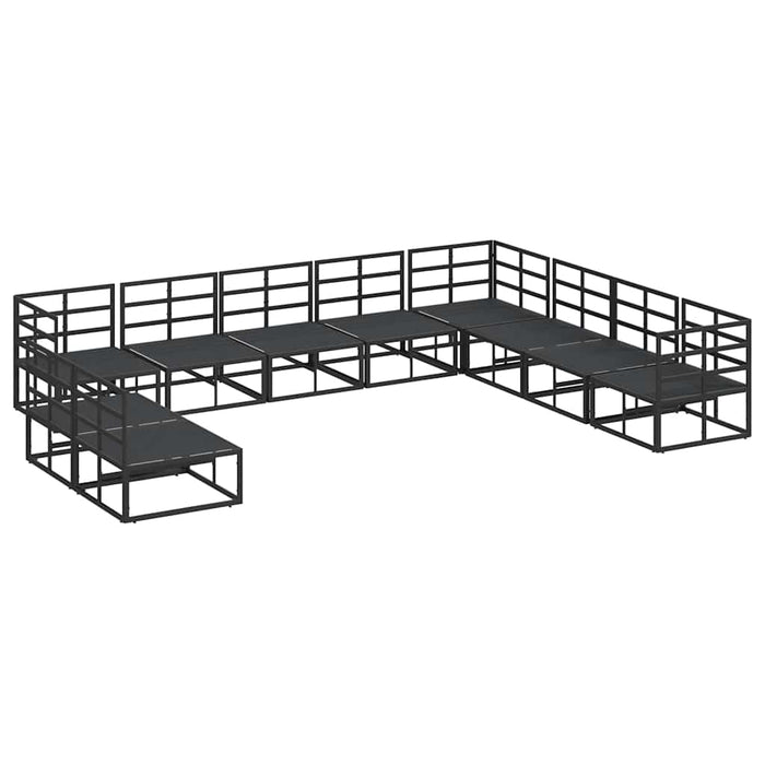 Set de canapele pentru grădină 10 pcs Negru 353 x 283 x 71 cm - WALTI WALTI