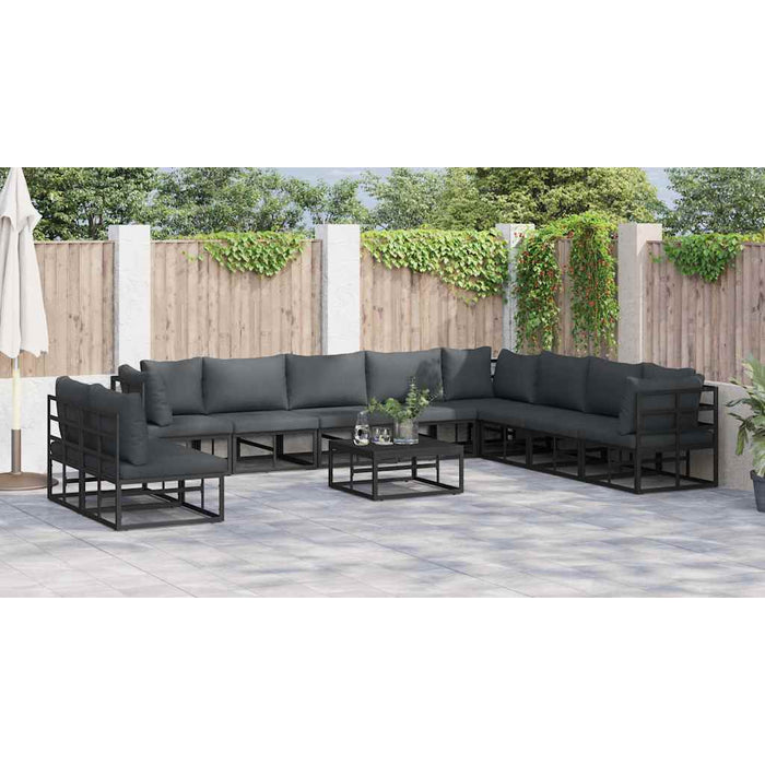 Set de canapele pentru grădină 11 pcs Negru 70 x 70 x 32 cm - WALTI WALTI