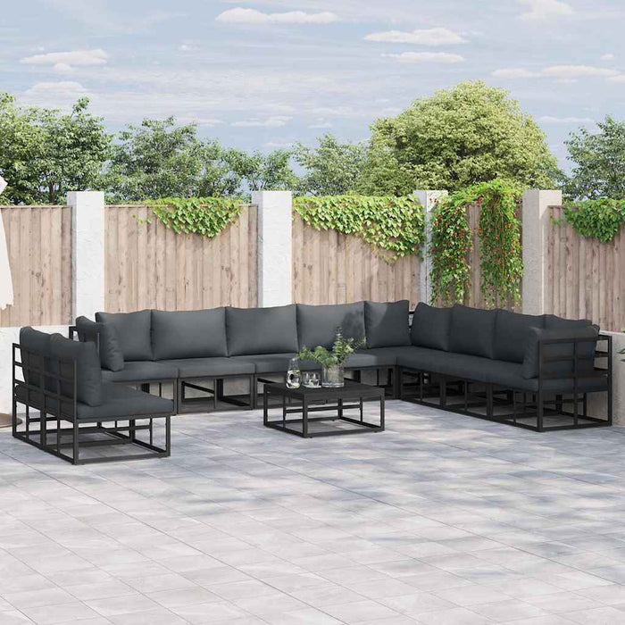 Set de canapele pentru grădină 11 pcs Negru 70 x 70 x 32 cm - WALTI WALTI