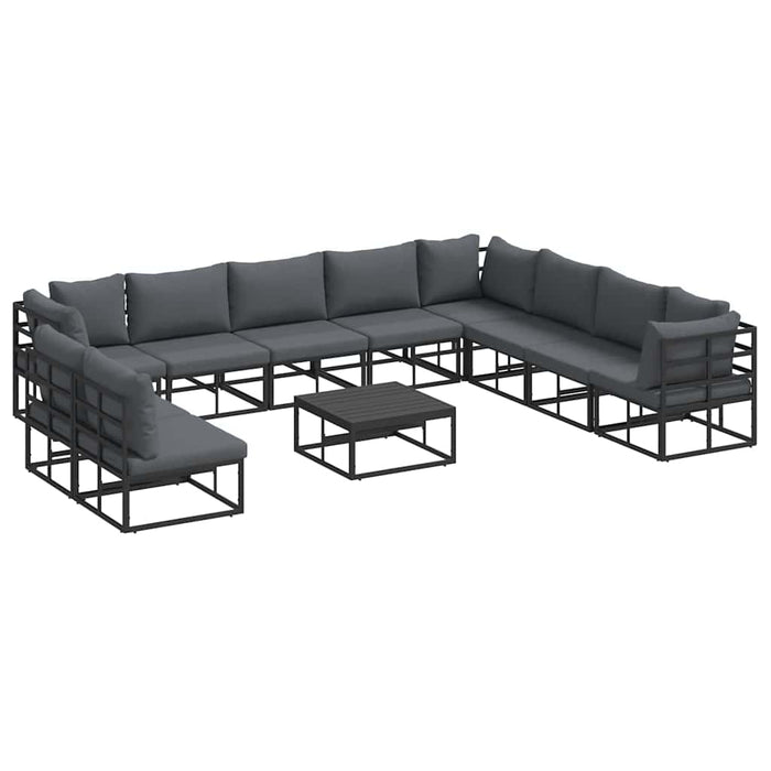 Set de canapele pentru grădină 11 pcs Negru 70 x 70 x 32 cm - WALTI WALTI