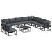 Set de canapele pentru grădină 11 pcs Negru 70 x 70 x 32 cm - WALTI WALTI