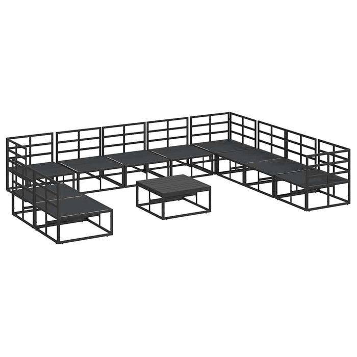 Set de canapele pentru grădină 11 pcs Negru 70 x 70 x 32 cm - WALTI WALTI