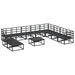 Set de canapele pentru grădină 11 pcs Negru 70 x 70 x 32 cm - WALTI WALTI