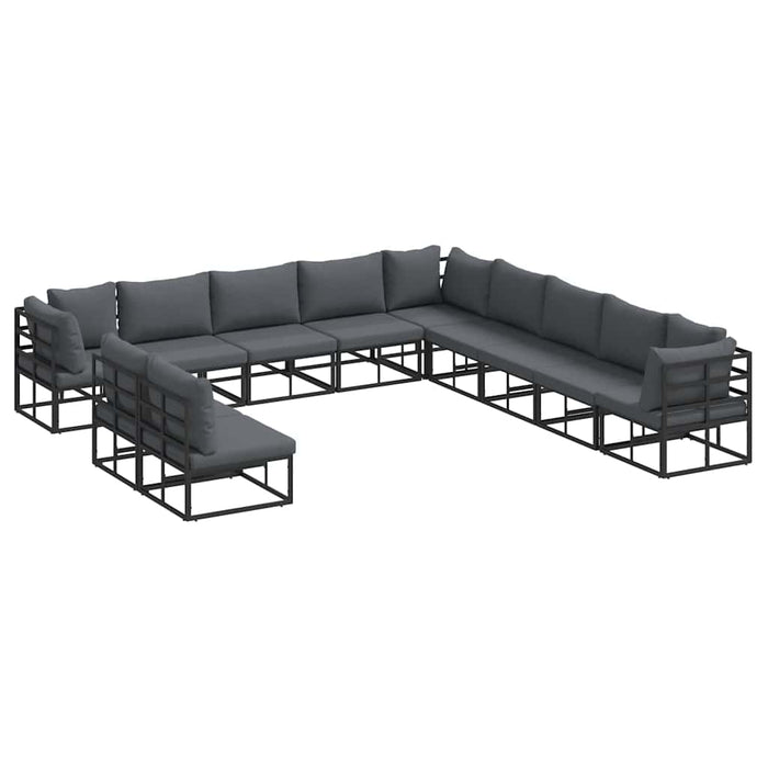 Set de canapele pentru grădină 11 pcs Negru 70 x 70 x 32 cm - WALTI WALTI