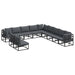 Set de canapele pentru grădină 11 pcs Negru 70 x 70 x 32 cm - WALTI WALTI