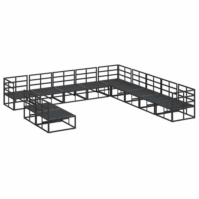 Set de canapele pentru grădină 11 pcs Negru 70 x 70 x 32 cm - WALTI WALTI