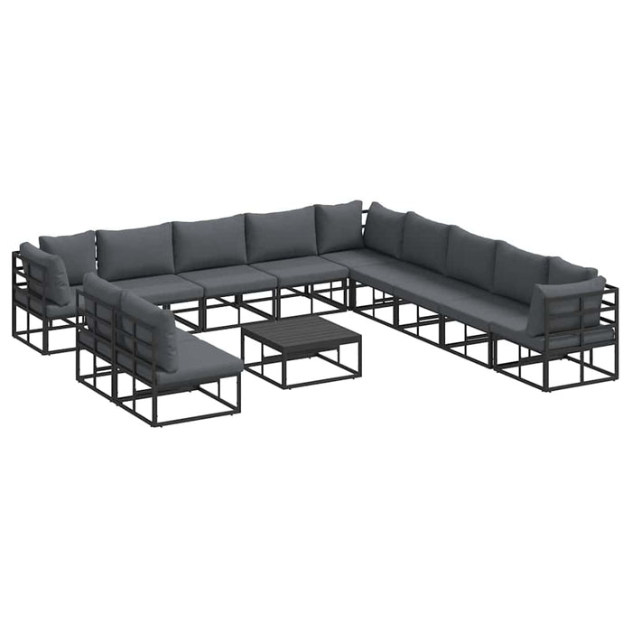Set de canapele pentru grădină 12 pcs Negru 70 x 70 x 32 cm - WALTI WALTI