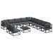 Set de canapele pentru grădină 12 pcs Negru 70 x 70 x 32 cm - WALTI WALTI