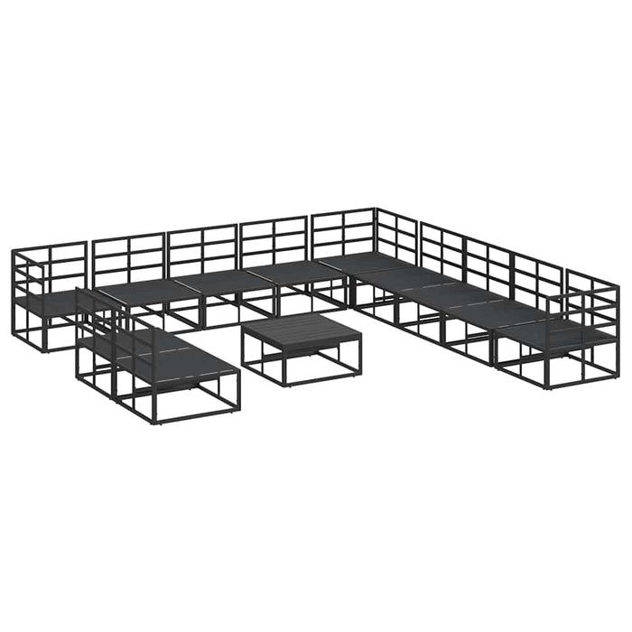 Set de canapele pentru grădină 12 pcs Negru 70 x 70 x 32 cm - WALTI WALTI
