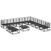 Set de canapele pentru grădină 12 pcs Negru 70 x 70 x 32 cm - WALTI WALTI