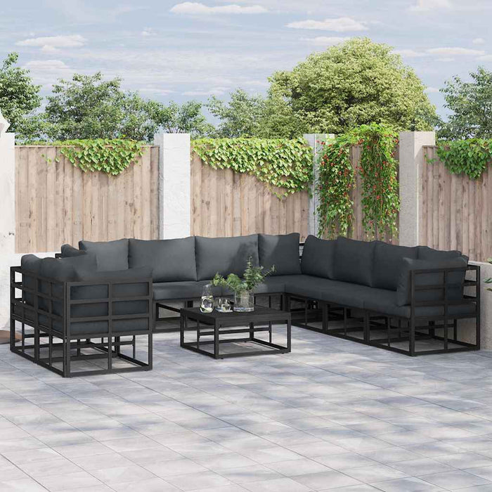 Set de canapele pentru grădină 9 pcs Negru 283 x 283 x 71 cm - WALTI WALTI