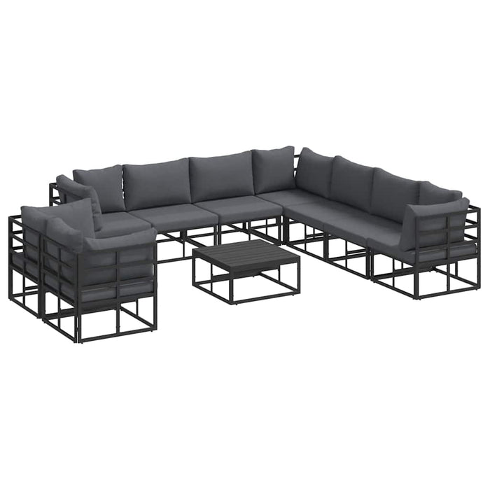 Set de canapele pentru grădină 10 pcs Negru 70 x 70 x 32 cm - WALTI WALTI