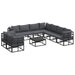 Set de canapele pentru grădină 10 pcs Negru 70 x 70 x 32 cm - WALTI WALTI