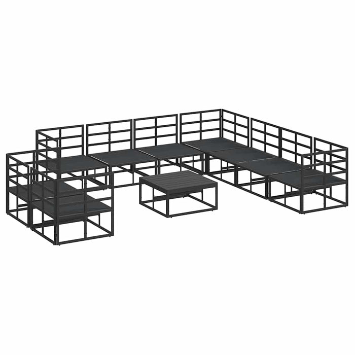 Set de canapele pentru grădină 10 pcs Negru 70 x 70 x 32 cm - WALTI WALTI