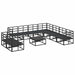 Set de canapele pentru grădină 10 pcs Negru 70 x 70 x 32 cm - WALTI WALTI
