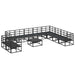 Set de canapele pentru grădină cu pernă 11 pcs Negru Aluminiu - WALTI WALTI