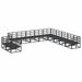 Set de canapele pentru grădină cu pernă 11 pcs Negru Aluminiu - WALTI WALTI