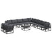 Set de canapele pentru grădină cu pernă 12 pcs Negru Aluminiu - WALTI WALTI