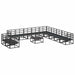 Set de canapele pentru grădină cu pernă 12 pcs Negru Aluminiu - WALTI WALTI