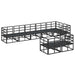 Set de canapele pentru grădină cu pernă 8 pcs Negru Aluminiu - WALTI WALTI