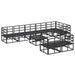 Set de canapele pentru grădină cu pernă 9 pcs Negru Aluminiu - WALTI WALTI