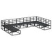 Set de canapele pentru grădină cu pernă 9 pcs Negru Aluminiu - WALTI WALTI