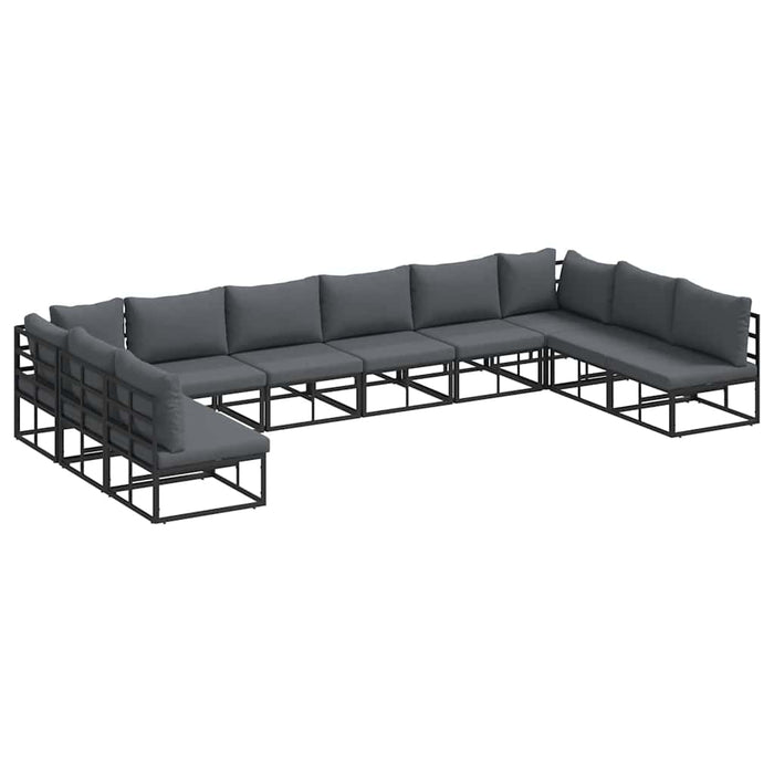 Set de canapele pentru grădină 10 pcs Negru 423 x 211.5 x 71 cm - WALTI WALTI