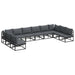 Set de canapele pentru grădină 10 pcs Negru 423 x 211.5 x 71 cm - WALTI WALTI