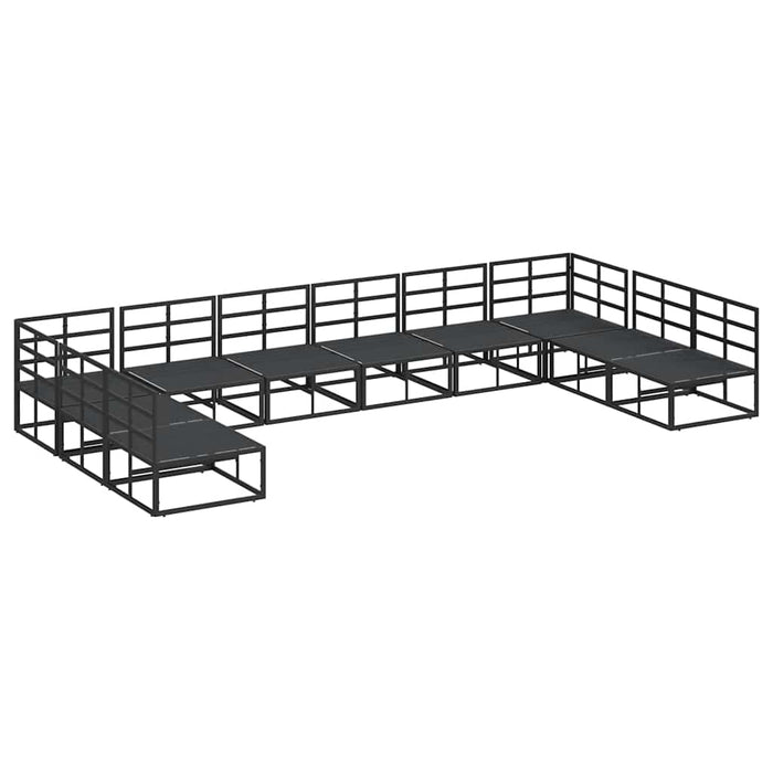 Set de canapele pentru grădină 10 pcs Negru 423 x 211.5 x 71 cm - WALTI WALTI