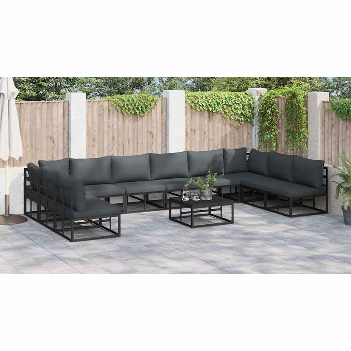 Set de canapele pentru grădină 11 pcs Negru 70 x 70 x 32 cm - WALTI WALTI