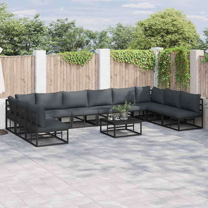 Set de canapele pentru grădină 11 pcs Negru 70 x 70 x 32 cm - WALTI WALTI