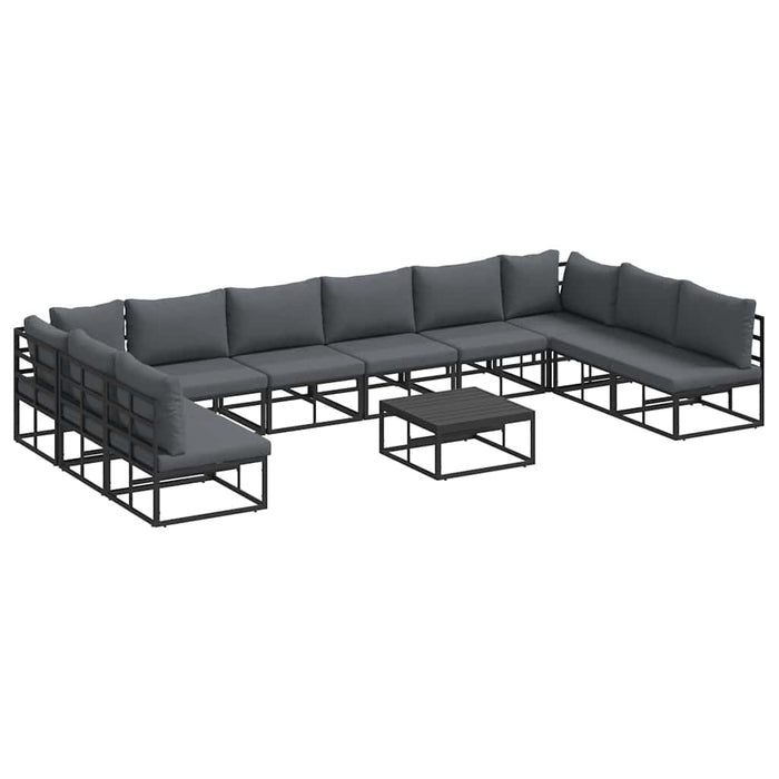 Set de canapele pentru grădină 11 pcs Negru 70 x 70 x 32 cm - WALTI WALTI