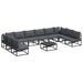 Set de canapele pentru grădină 11 pcs Negru 70 x 70 x 32 cm - WALTI WALTI