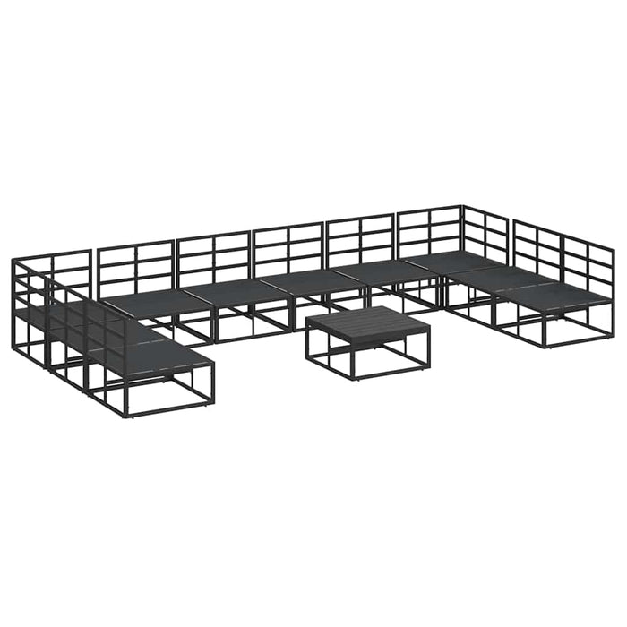 Set de canapele pentru grădină 11 pcs Negru 70 x 70 x 32 cm - WALTI WALTI