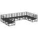 Set de canapele pentru grădină cu pernă 9 pcs Negru Aluminiu - WALTI WALTI
