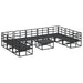 Set de canapele pentru grădină cu pernă 10 pcs Negru Aluminiu - WALTI WALTI