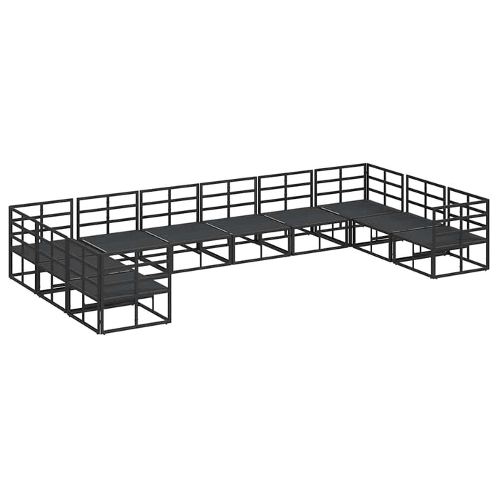 Set de canapele pentru grădină 10 pcs Negru 423 x 213 x 71 cm - WALTI WALTI