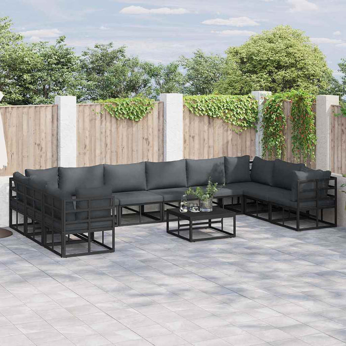 Set de canapele pentru grădină 11 pcs Negru 70 x 70 x 32 cm - WALTI WALTI