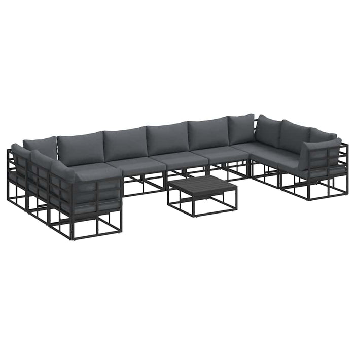 Set de canapele pentru grădină 11 pcs Negru 70 x 70 x 32 cm - WALTI WALTI