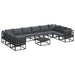 Set de canapele pentru grădină 11 pcs Negru 70 x 70 x 32 cm - WALTI WALTI