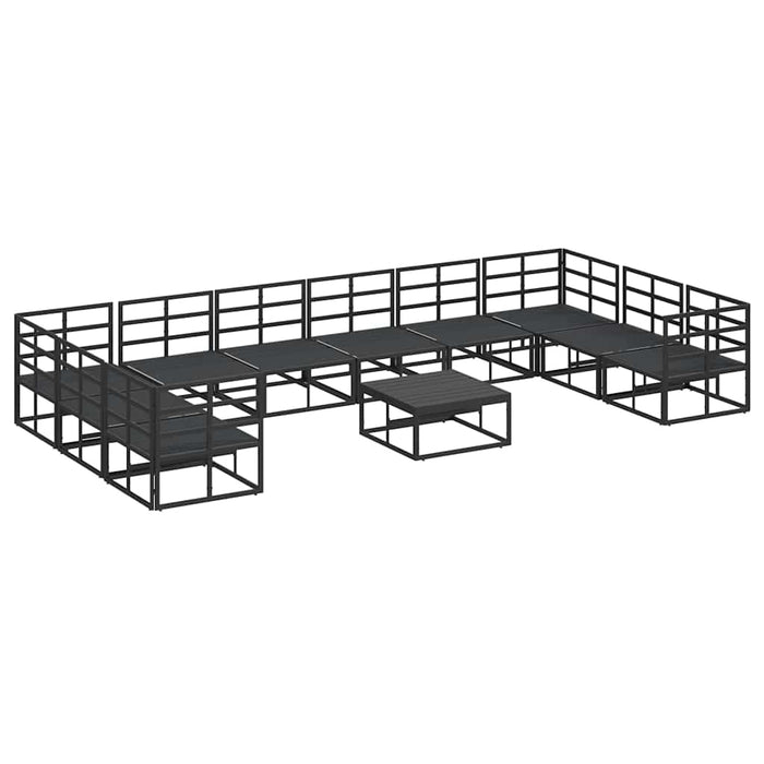 Set de canapele pentru grădină 11 pcs Negru 70 x 70 x 32 cm - WALTI WALTI