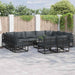 Set de canapele pentru grădină 11 pcs Negru 353 x 211.5 x 71 cm - WALTI WALTI