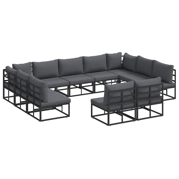 Set de canapele pentru grădină 11 pcs Negru 353 x 211.5 x 71 cm - WALTI WALTI