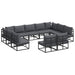 Set de canapele pentru grădină 11 pcs Negru 353 x 211.5 x 71 cm - WALTI WALTI