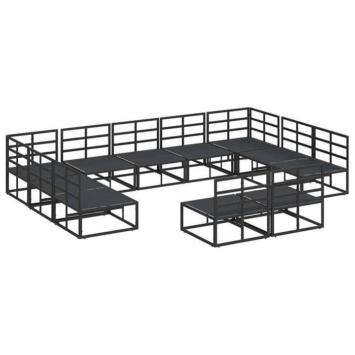 Set de canapele pentru grădină 11 pcs Negru 353 x 211.5 x 71 cm - WALTI WALTI